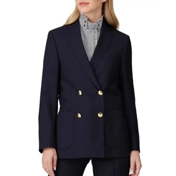 Officine Générale Women's Double Breasted Mathilde Blazer Blue Size 42 - Picture 1 of 4